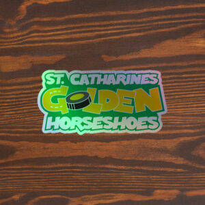 St. Catharines Golden Horseshoes Logo Holographic Stickers