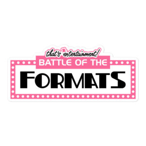 Battle of the Formats Logo Bubble-Free Stickers