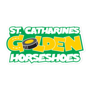 St. Catharines Golden Horseshoes Wordmark Bubble-Free Stickers