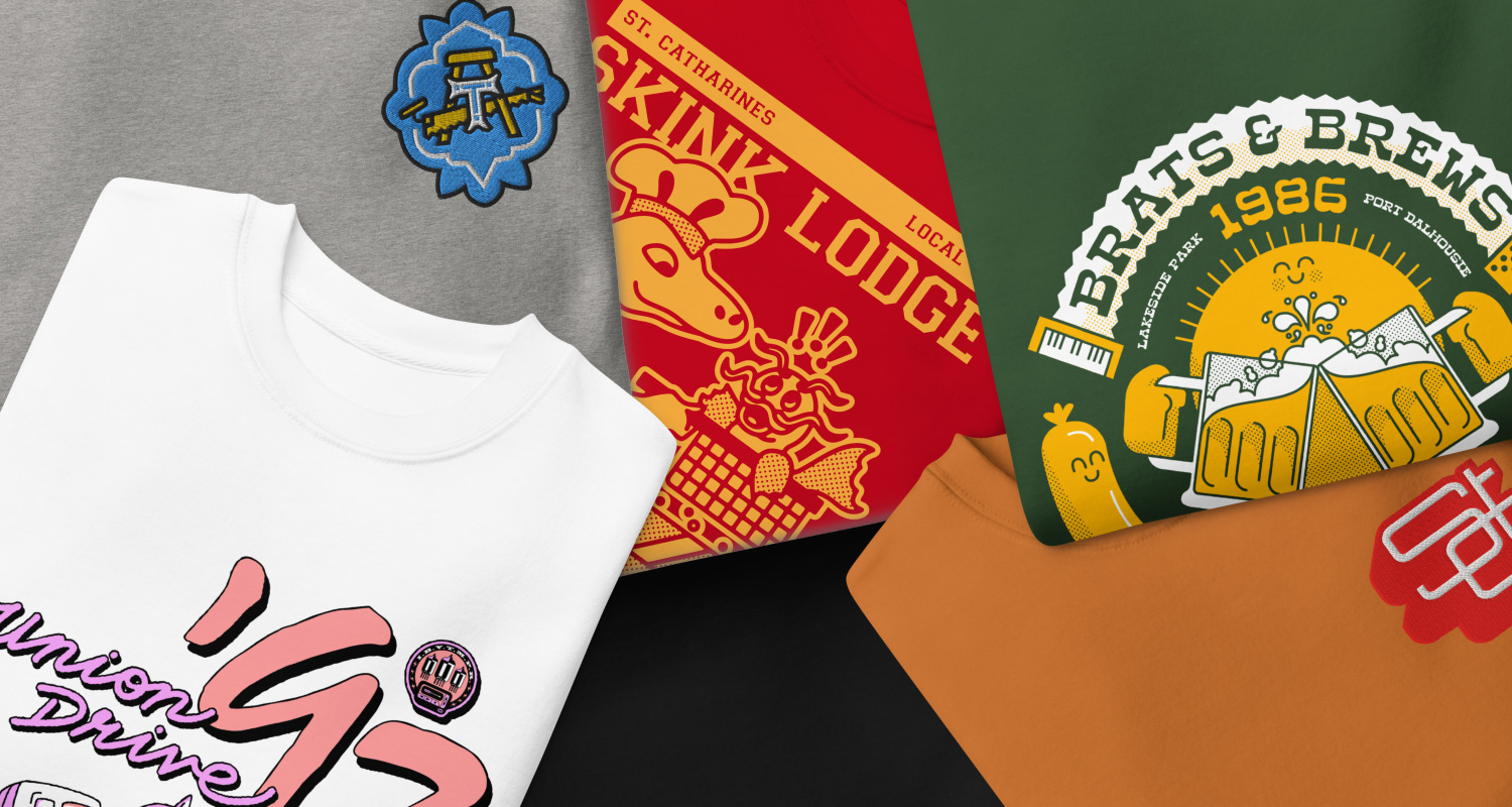 Look at all dem sweatshirts!